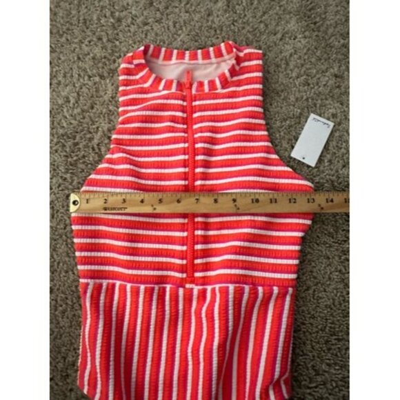 Splendid Womens Striped Zip Front One Piece Colorful Swimsuit Size Small/Medium - Picture 7 of 15